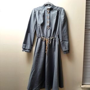 Vintage Carole King Midi Length Long Sleeve High Neck Prairie Dress Size Medium